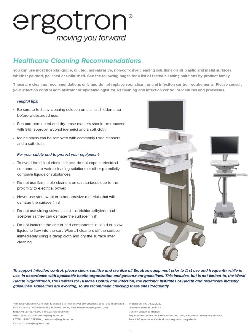 Healthcare Cleaning Recommendations Graphic