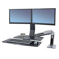 WorkFit-A, Dual Monitor with Worksurface+