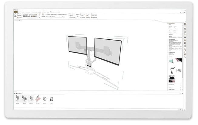 Product CAD drawing on screen