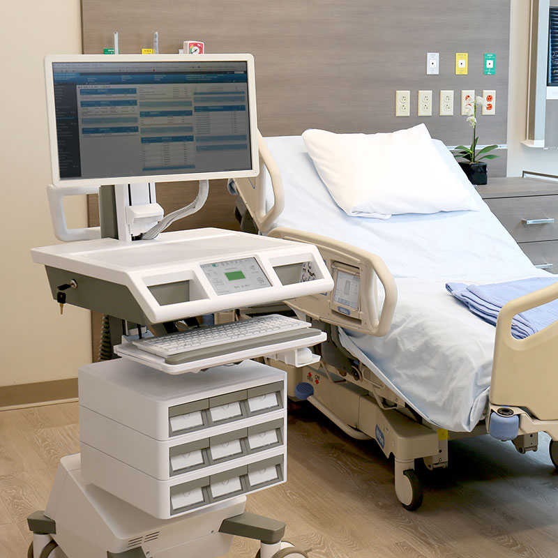 Mosaic Medical Cart alongside patient bed