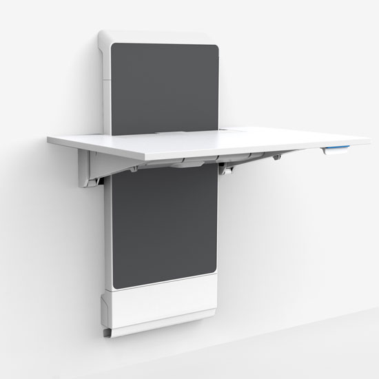 Juv Sit Stand Wall Desk Panel Mount Ergotron Contract Furniture