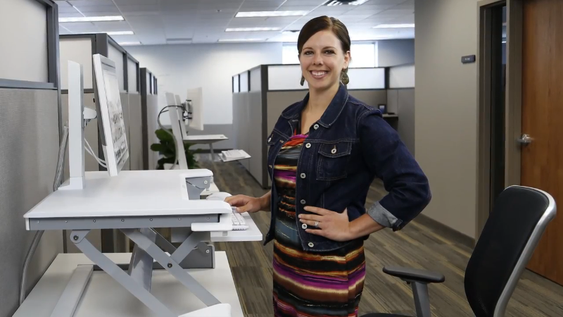 Standing desk support graphic