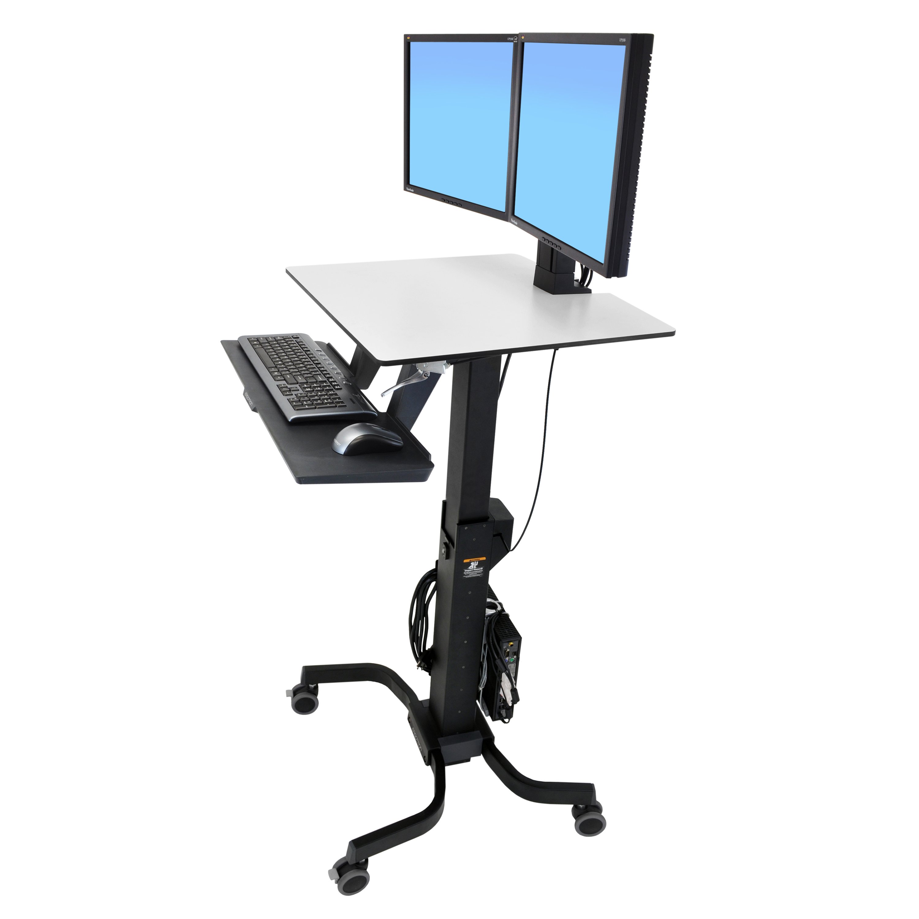 Standing Workstation Workfit C Dual Monitor Mobile Desk Ergotron